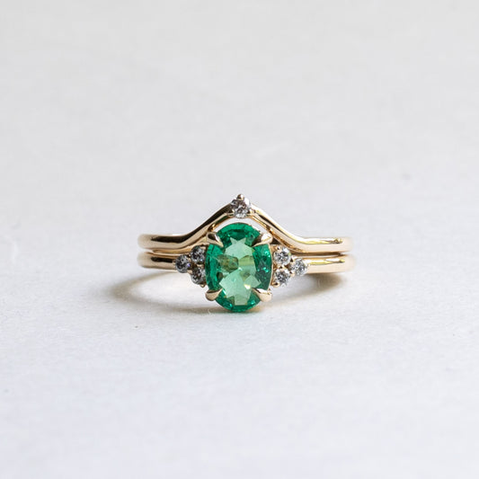 Emerald Diamond Stacking Ring Set