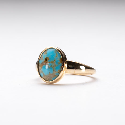 14K Blue Turquoise Ring