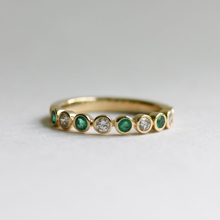 14K Emerald Bezel Band