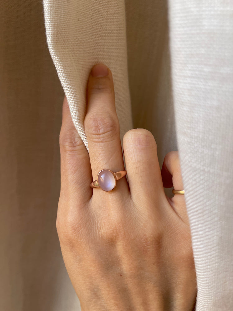 14K Rose Gold Moonstone Ring