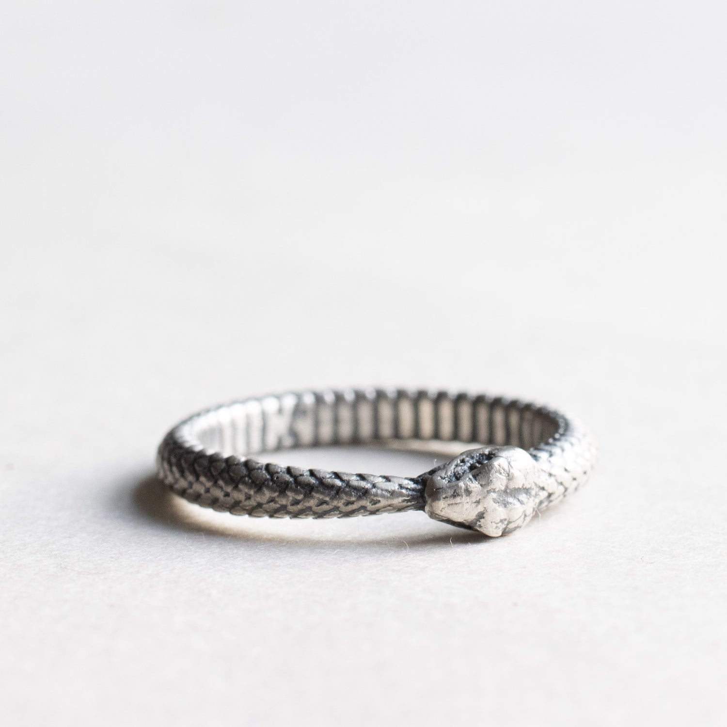 925 Sterling Silver Ouroboros Snake Ring