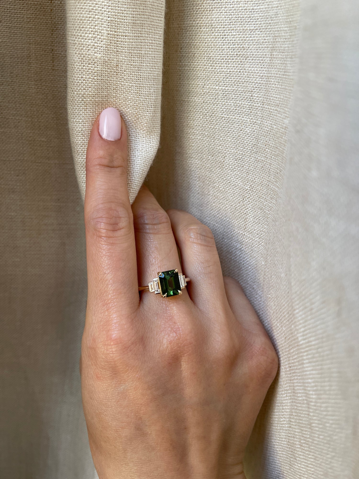 2.5 Carat Tourmaline Diamond Engagement Ring – Rose & Choc